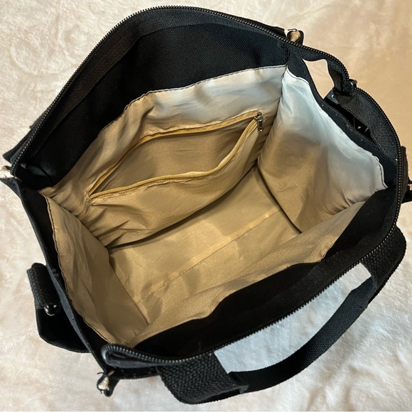 Black Canvas crossbody tote bag - Picture 7 of 13